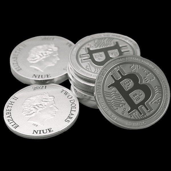 10x Niue Bitcoin 1 troy ounce zilveren munt, Ophalen, Vóór koninkrijk, Overige waardes, Zilver