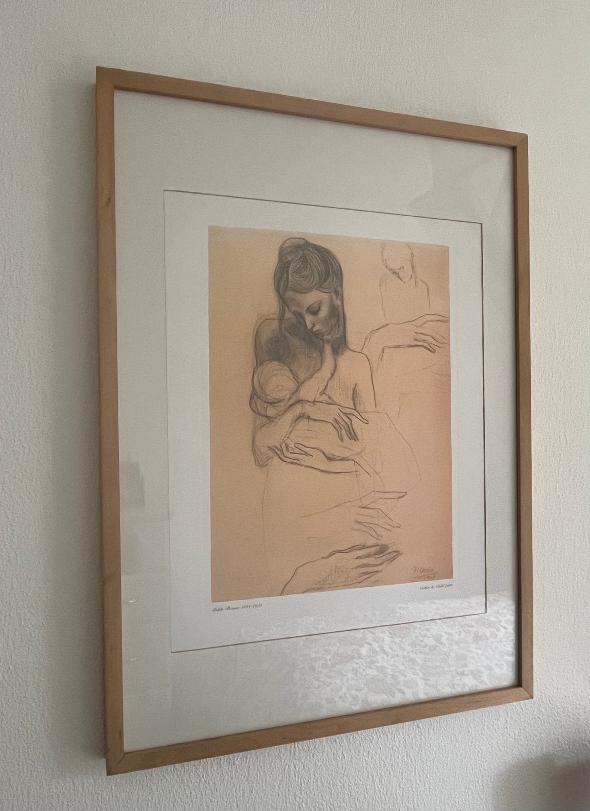 Reproductie tekening Picasso, Ingelijst, Ophalen, Portret en Figuren