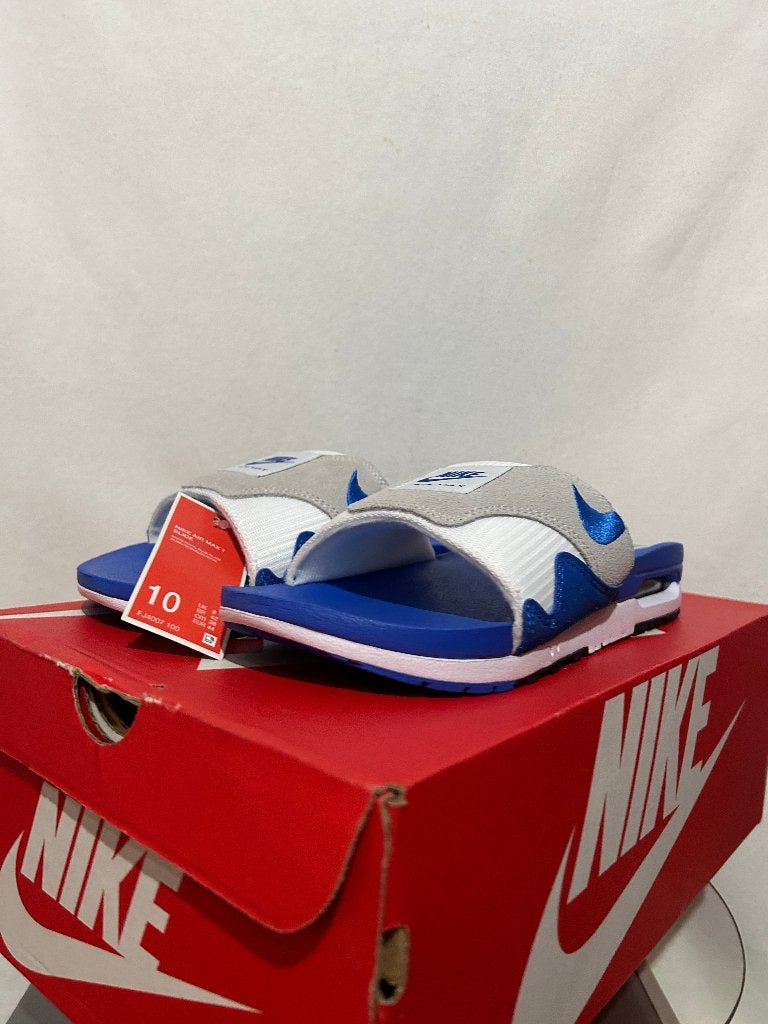 NIEUW IN DOOS! Maat 44 - Nike Air Max 1 Slide Royal Blue, Slippers, Nike, Nieuw, Nike