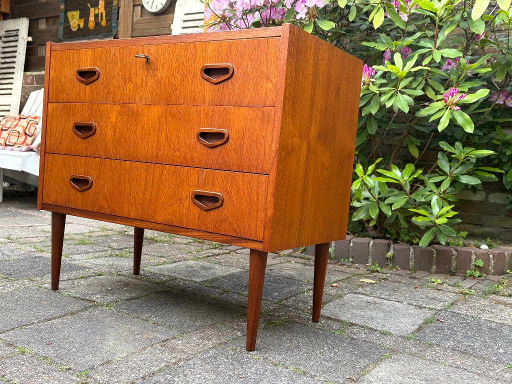 Deens design - Ladekast / kastje retro vintage jaren 60s, Huis en Inrichting, Kasten | Ladekasten, Ophalen, Gebruikt, Teakhout