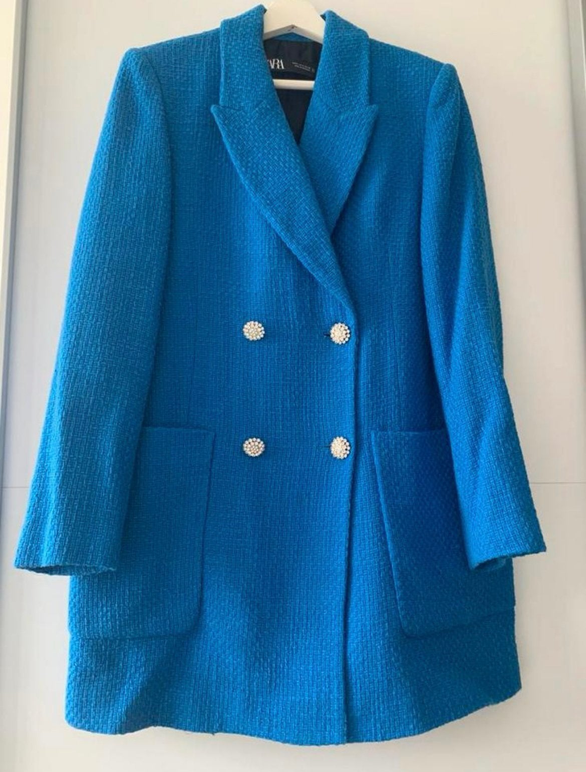 Zara blauwe jas / blazer - maat S, Blauw, Ophalen of Verzenden, Zo goed als nieuw, Jasje
