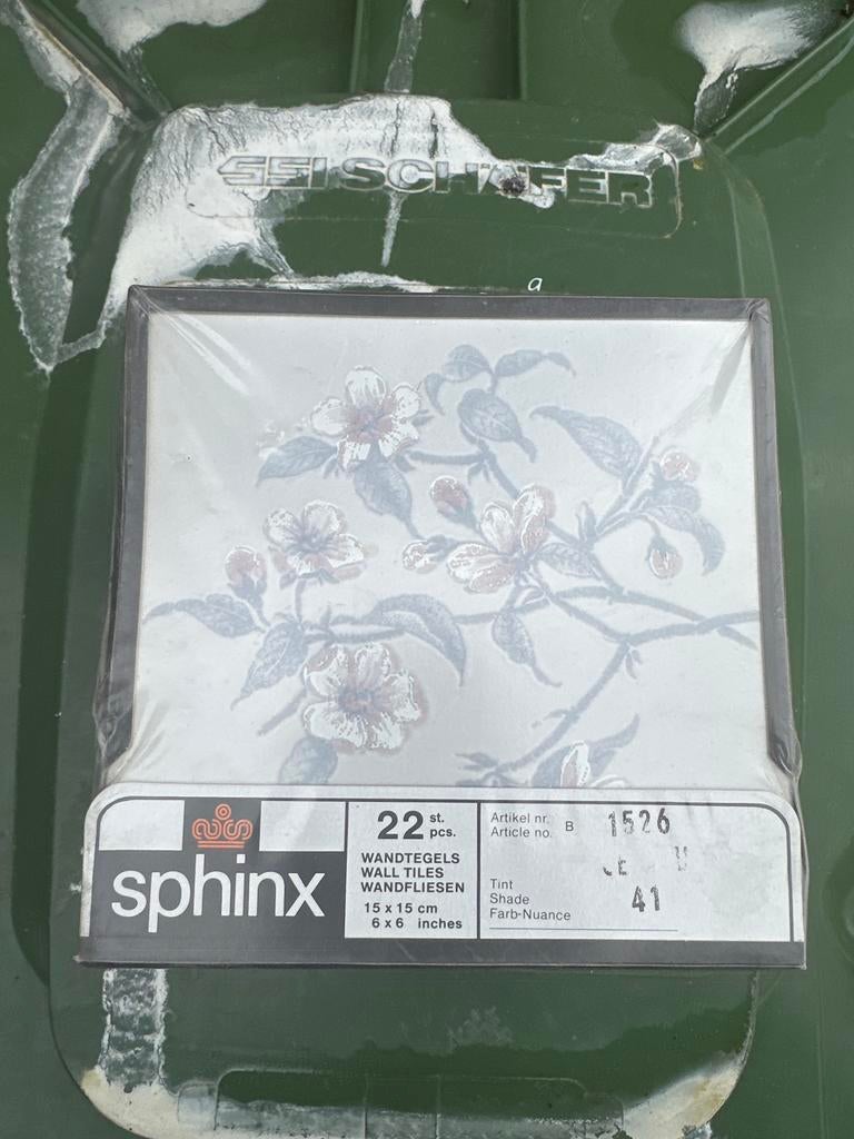 Sphinx wandtegels met bloemmotief, 22 stuks, Nieuw, Ophalen of Verzenden, Minder dan 20 cm, Minder dan 5 m²