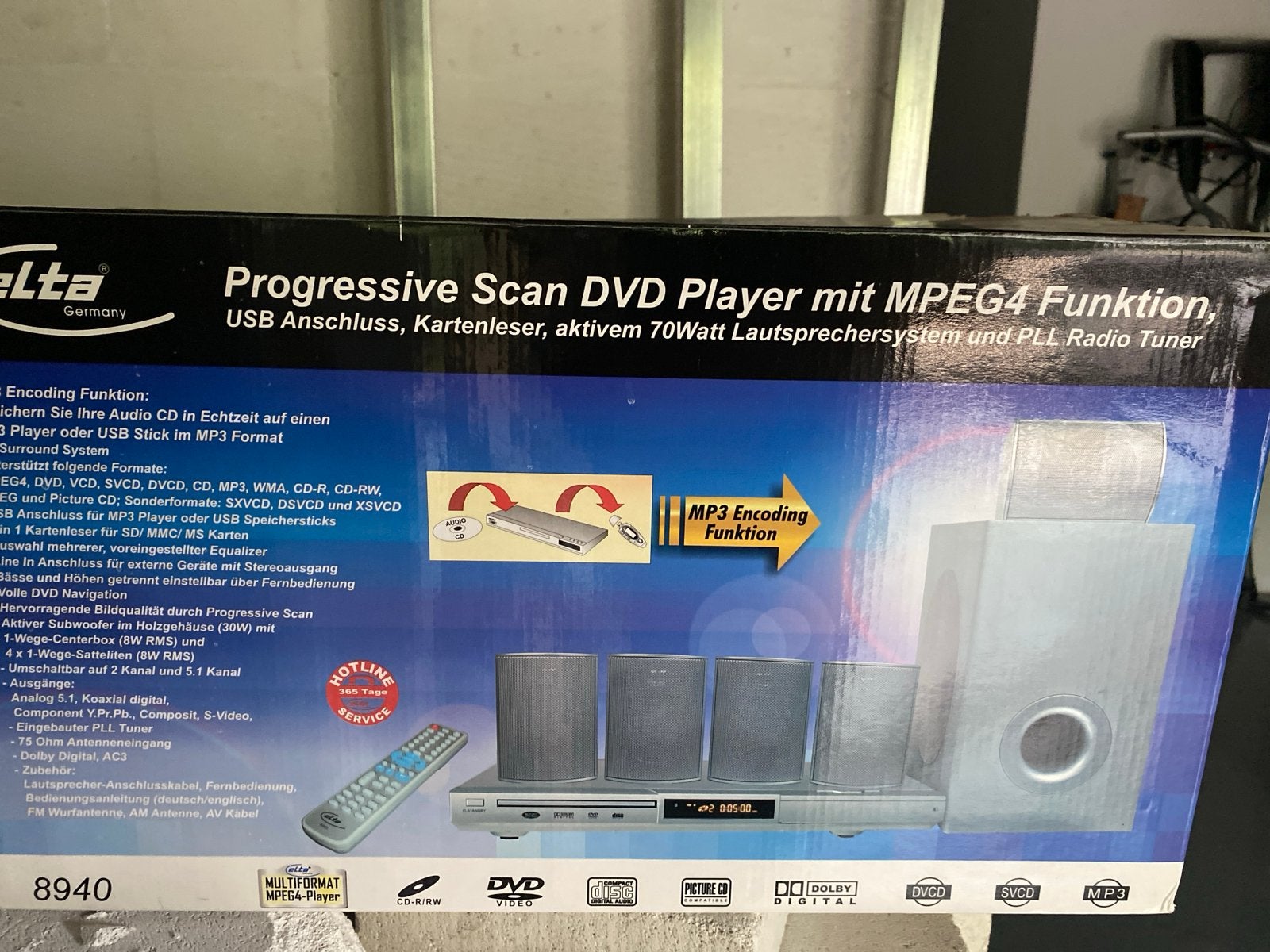 Delta Progressive Scan DVD-speler met 70W luidsprekersysteem, 70 watt of meer, Nieuw, 5.1-systeem, Dvd-speler