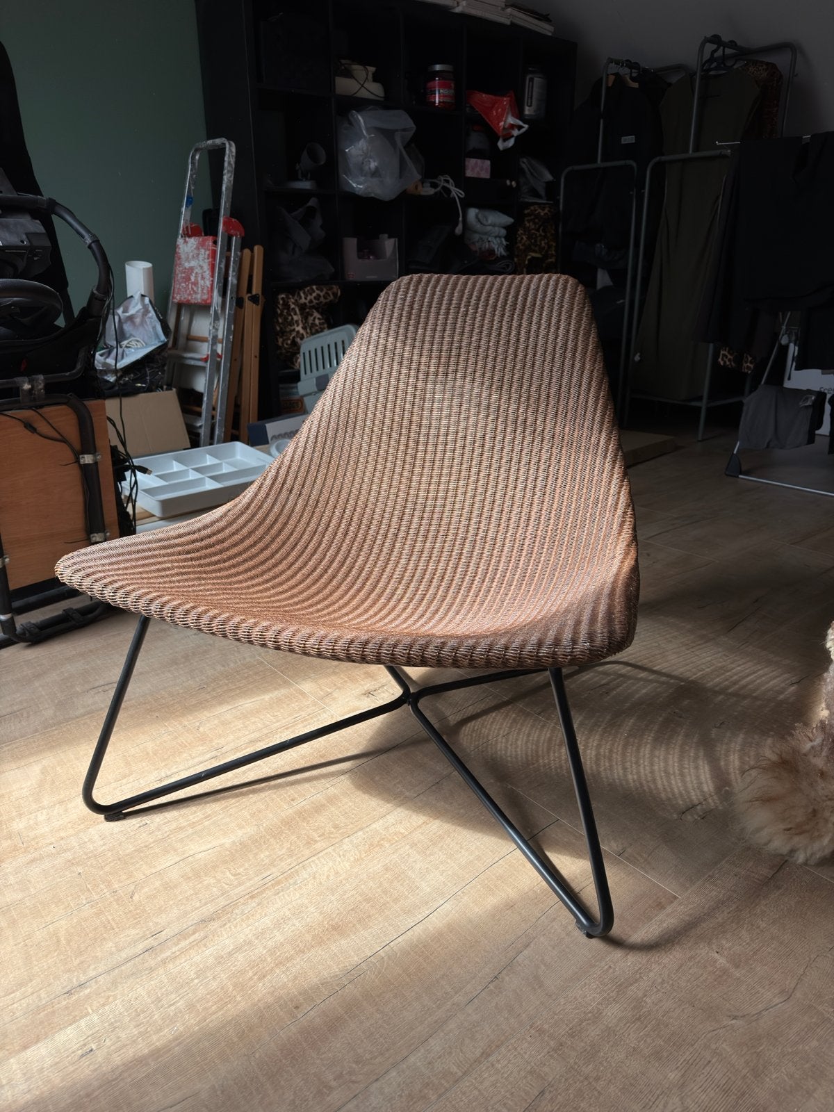 IKEA RADVIKEN fauteuil, rotan en zwart metaal, Ophalen, Gebruikt, Bruin, Riet of Rotan