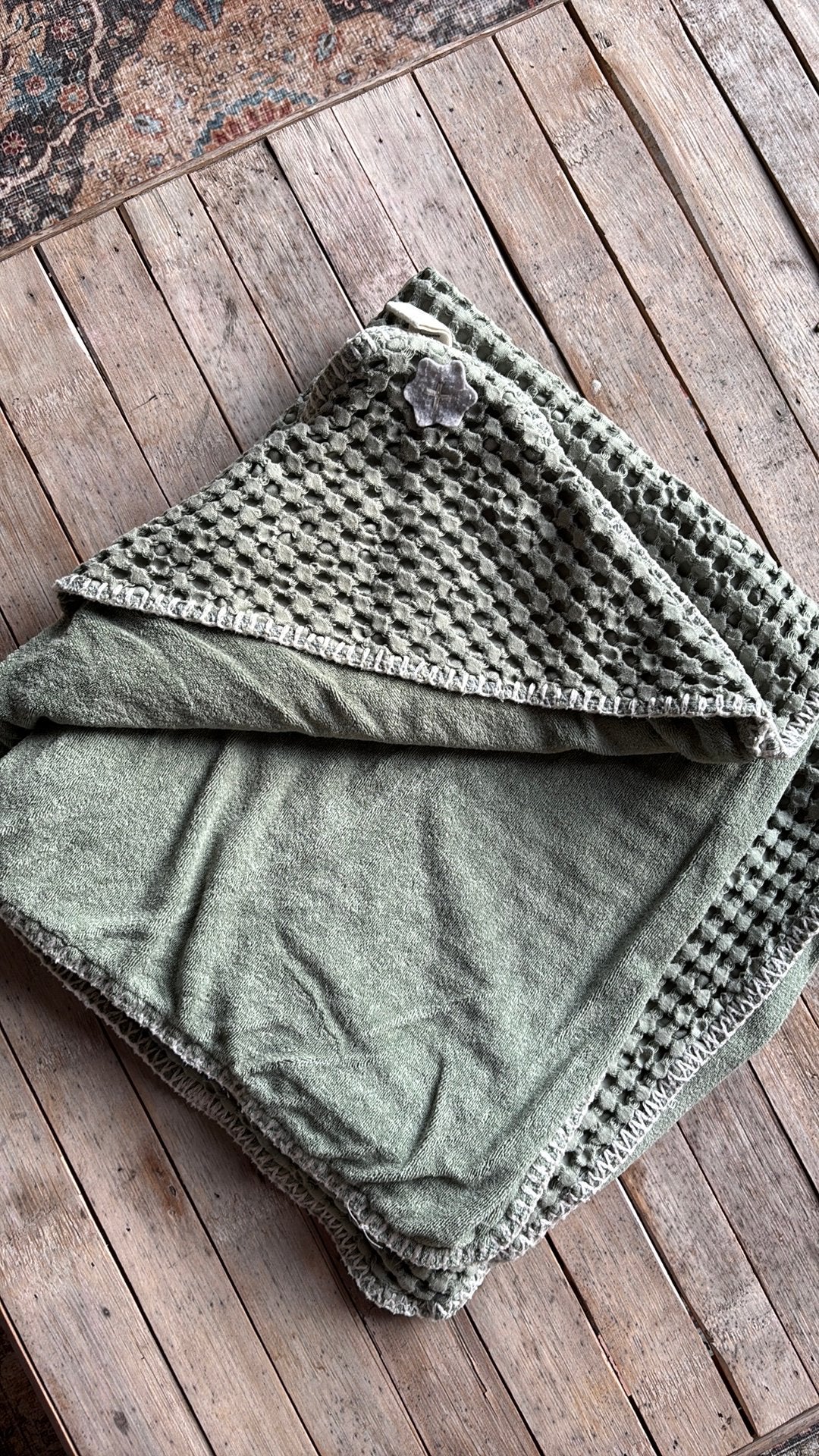Wikkeldeken koeka, Ophalen, Groen, Gebruikt, Hydrofiele doek