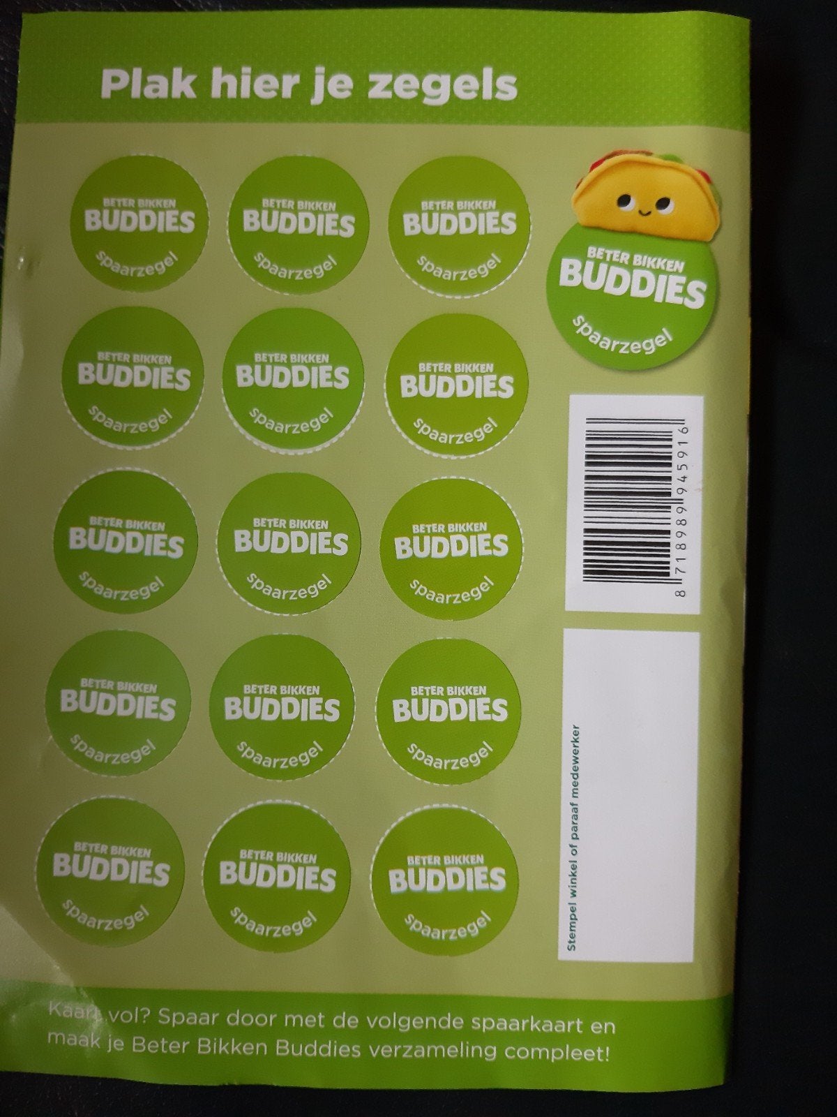 Beter Bikken Buddies volle spaarkaart voor gratis knuffel, Verzamelen, Plus, Ophalen of Verzenden