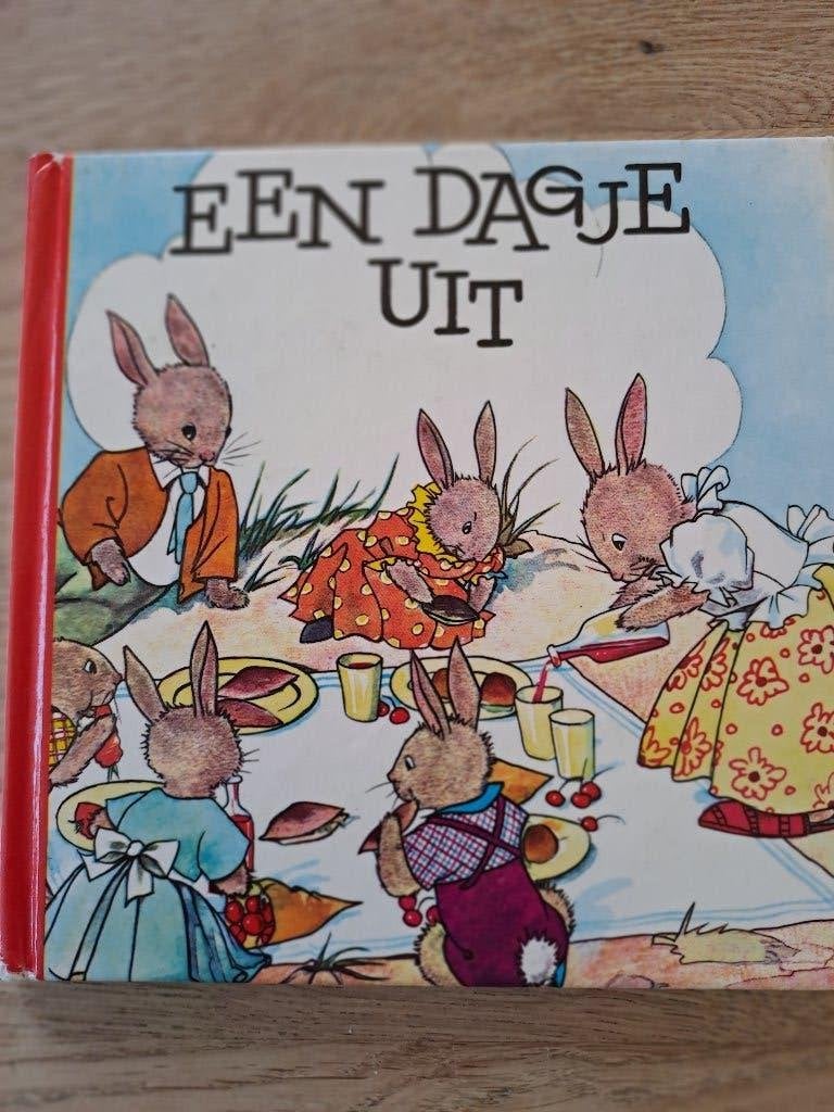 EEN DAGJE UIT. NANS VAN LEEUWEN. KONIJNTJES., Boeken, Gelezen, Fictie algemeen, Jongen of Meisje, 4 jaar