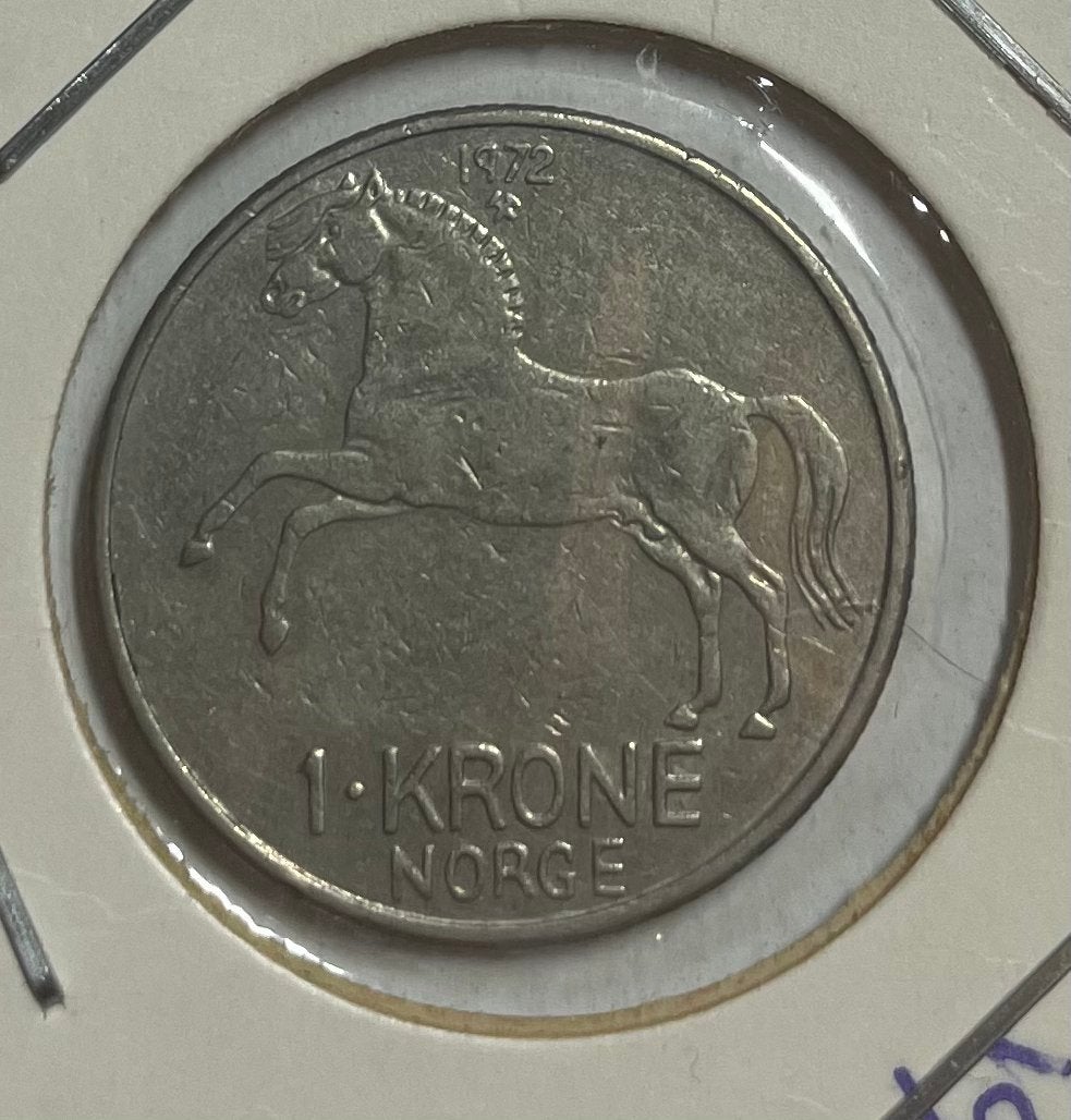 1 kroon Noorwegen 1972, Ophalen of Verzenden, Overige landen