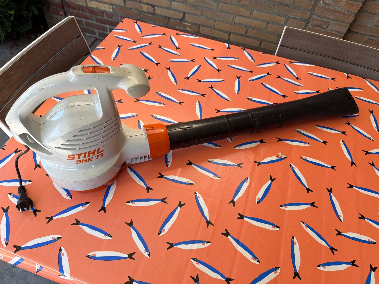 Stihl SHE 71 Elektrische Bladblazer/Bladzuiger, Ophalen, Gebruikt, Met zuigfunctie, Handgedragen