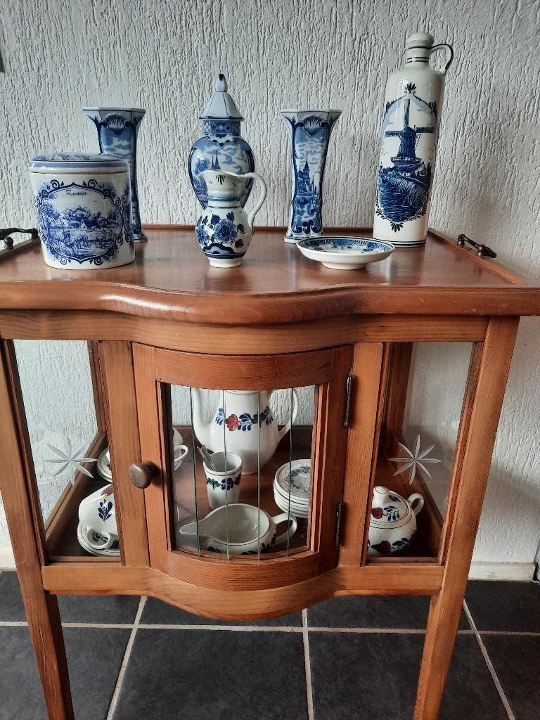 delftsblauw kaststel kruik schildje roomkannetje, Ophalen of Verzenden