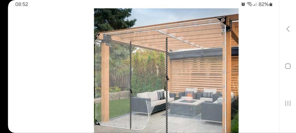 Transparant zeil/scherm voor overkapping 220x250 cm, Tuin en Terras, Overkappingen, Ophalen, Nieuw, Overige typen