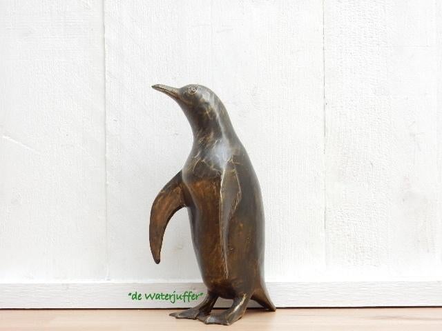 173* Bronzen pinguïn M (Boven €75 geen verzendkosten), Ophalen of Verzenden, Nieuw, Overige materialen, Dierenbeeld