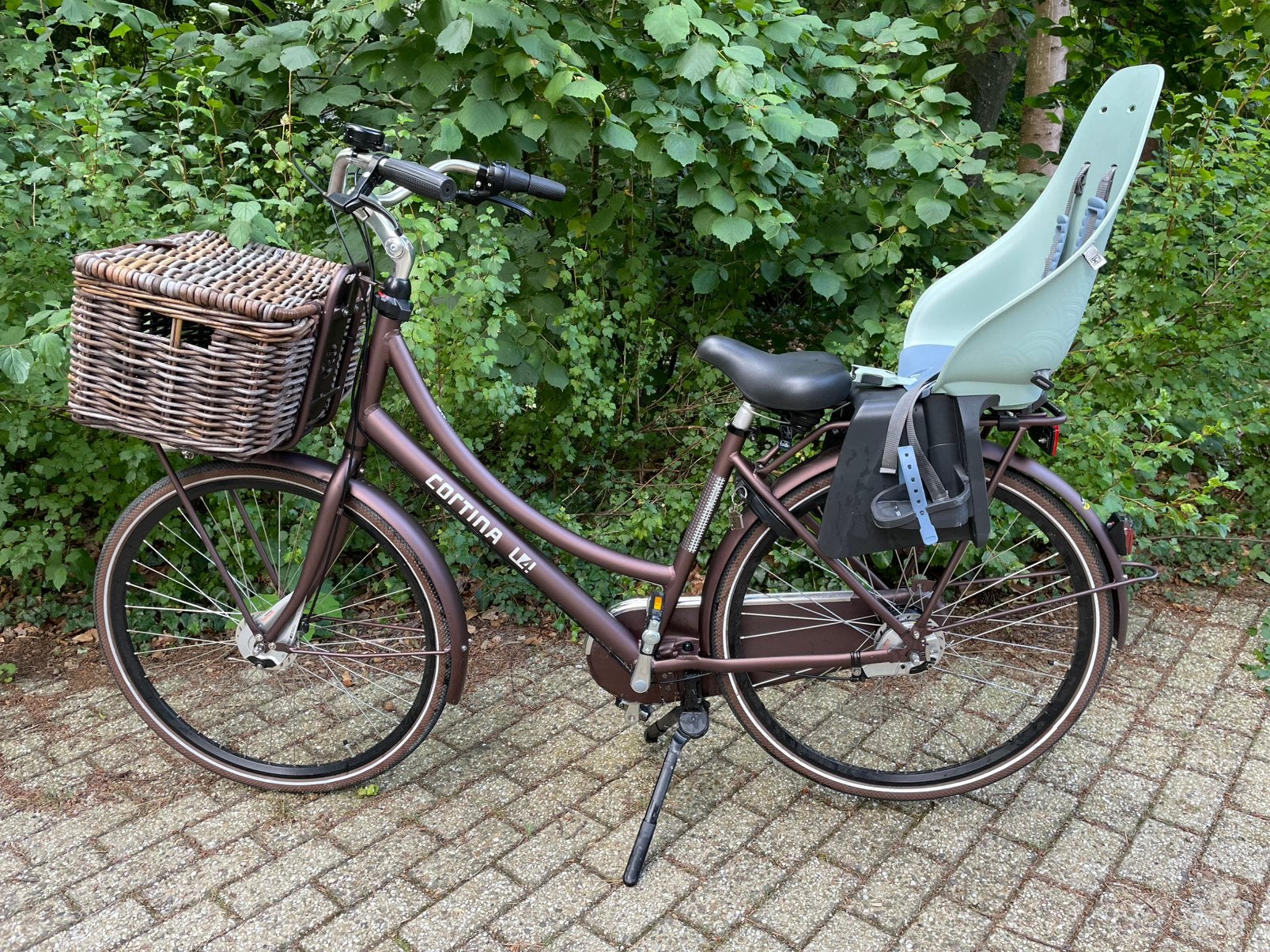 Cortina U4 Transport 7v bruin, Fietsen en Brommers, 56 cm of meer, Zo goed als nieuw, Mandje, 1 zitje
