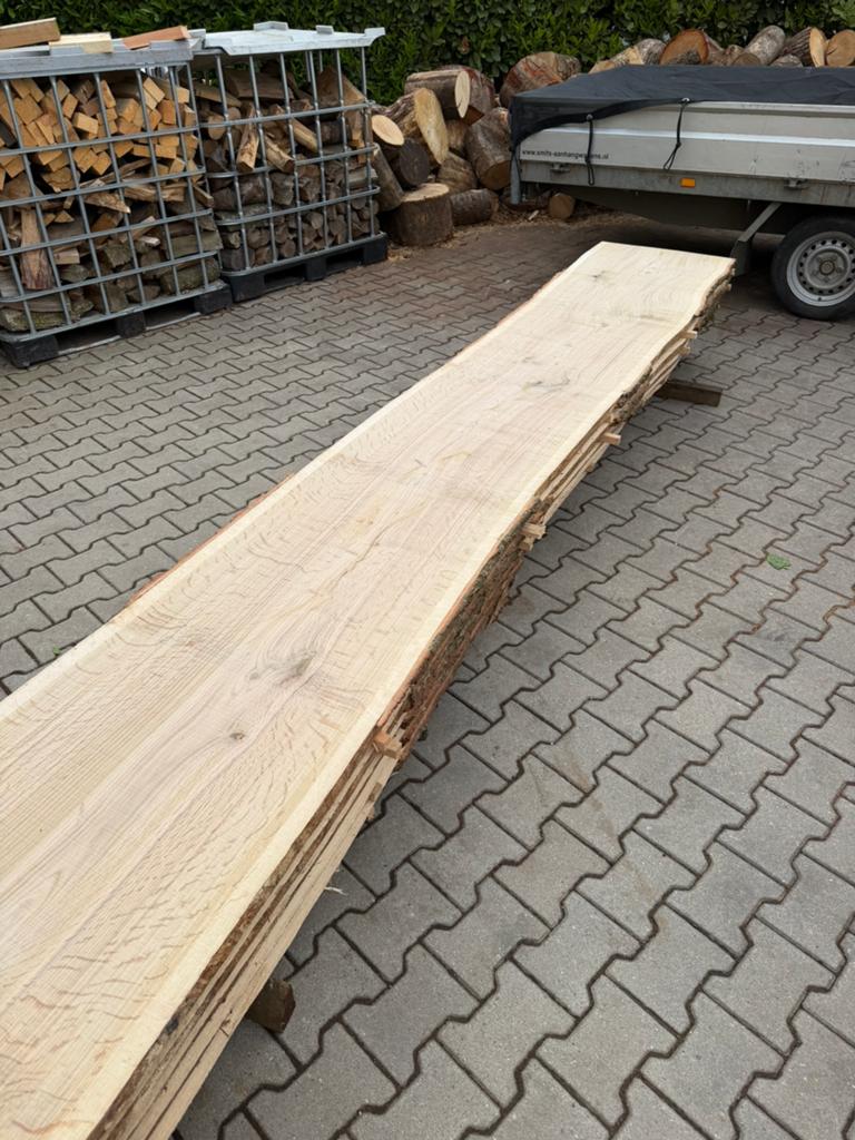 Zeer mooi eiken Schaaldelen 360x55/60x3,5 cm, Ophalen, Zo goed als nieuw, 250 cm of meer, Planken