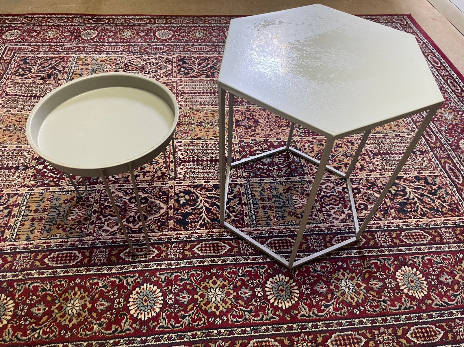2 bijzettafels, Minder dan 55 cm, Gebruikt, Overige vormen, Ophalen