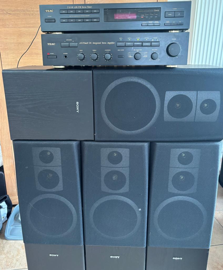 Teac A-x55 mk2 & T-x110 met 4 Sony SS- E215’s, Ophalen, Gebruikt, Losse componenten, Sony
