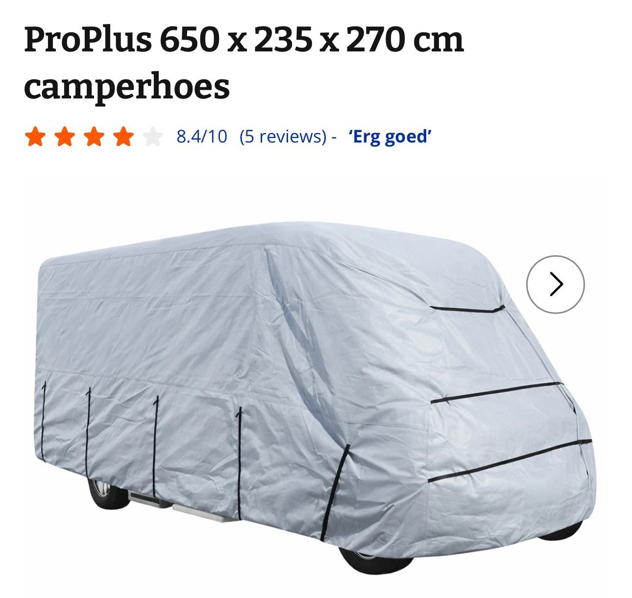 ProPlus Camperhoes 650 x 235 x 270 cm, Caravans en Kamperen, Camper-accessoires, Ophalen, Zo goed als nieuw