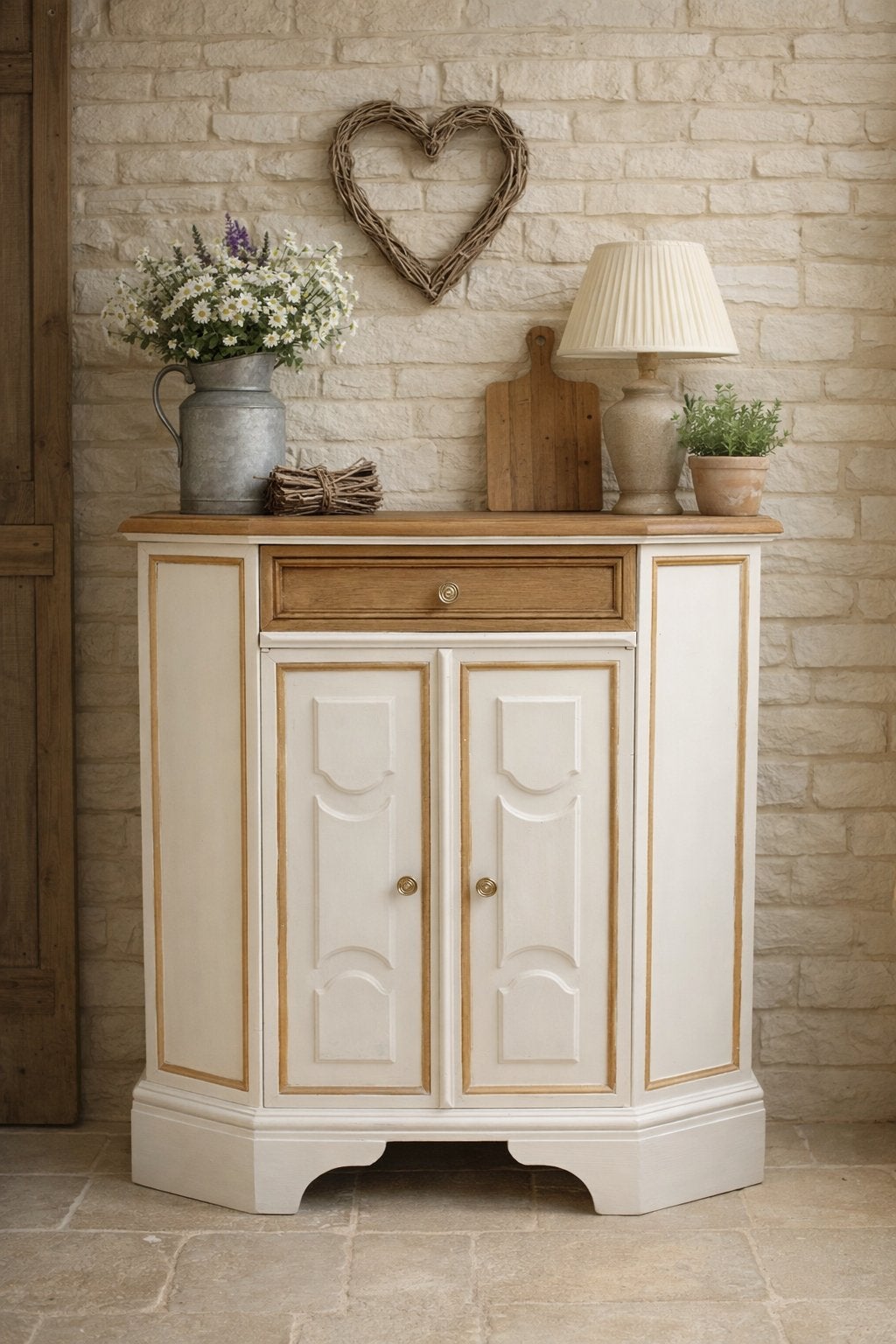 Prachtig brocante hal-kastje, Ophalen, Zo goed als nieuw