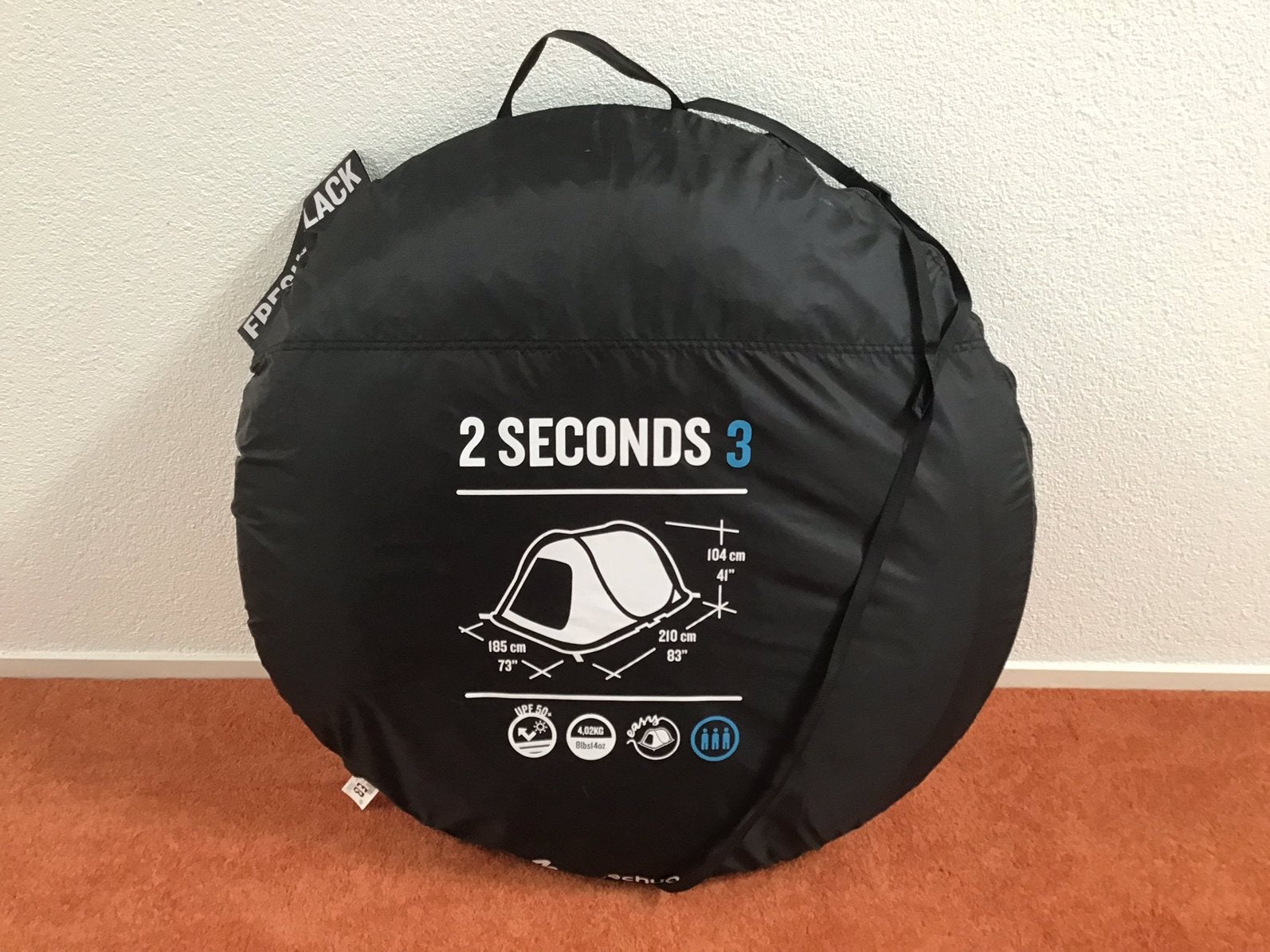 Quechua pop-up tent 2 seconds met Fresh & Black - 3 p, Ophalen, Zo goed als nieuw, Tot en met 3