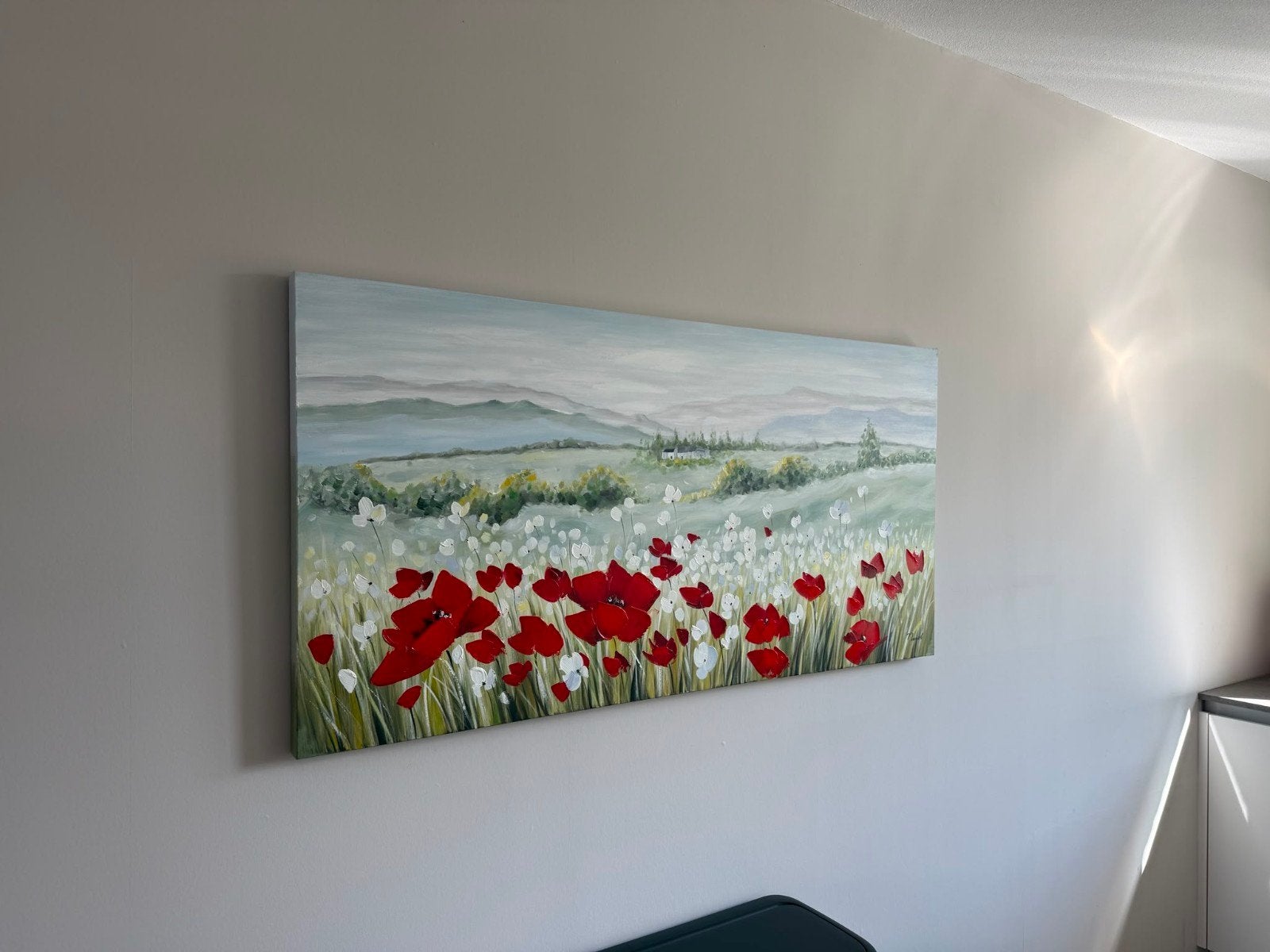 schilderij met klaprozen, Ophalen