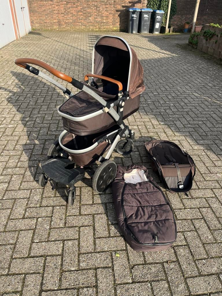 Joolz Geo kinderwagen: anti lek banden en meerijdplankje, Gebruikt, Met reiswieg, Ophalen, Kinderwagen