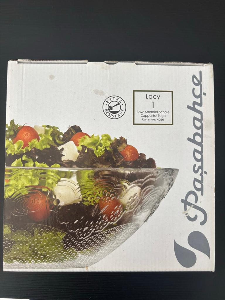 Nieuwe Pasabahce Lacy Glazen Fruitschaal / Saladeschaal, Schaal, Rond, Nieuw, Ophalen of Verzenden