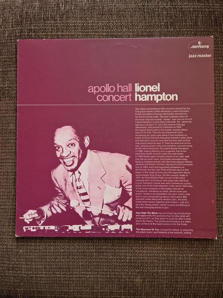 Lionel Hampton - Apollo Hall Concert (LP, Mercury), Cd's en Dvd's, Vinyl | Jazz en Blues, 1960 tot 1980, Gebruikt, Fotohoes, Ophalen of Verzenden