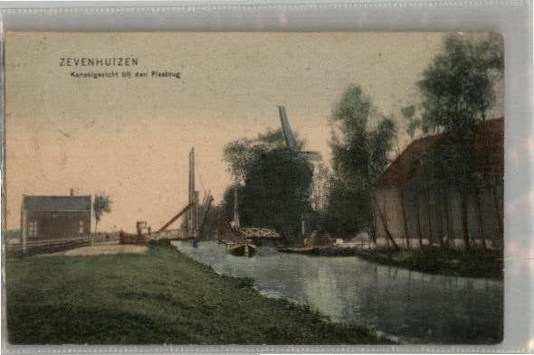 Zevenhuizen Kanaalgezicht bij den Plasbrug uitg J. Ales, Verzenden, Voor 1920, Gelopen, Zuid-Holland