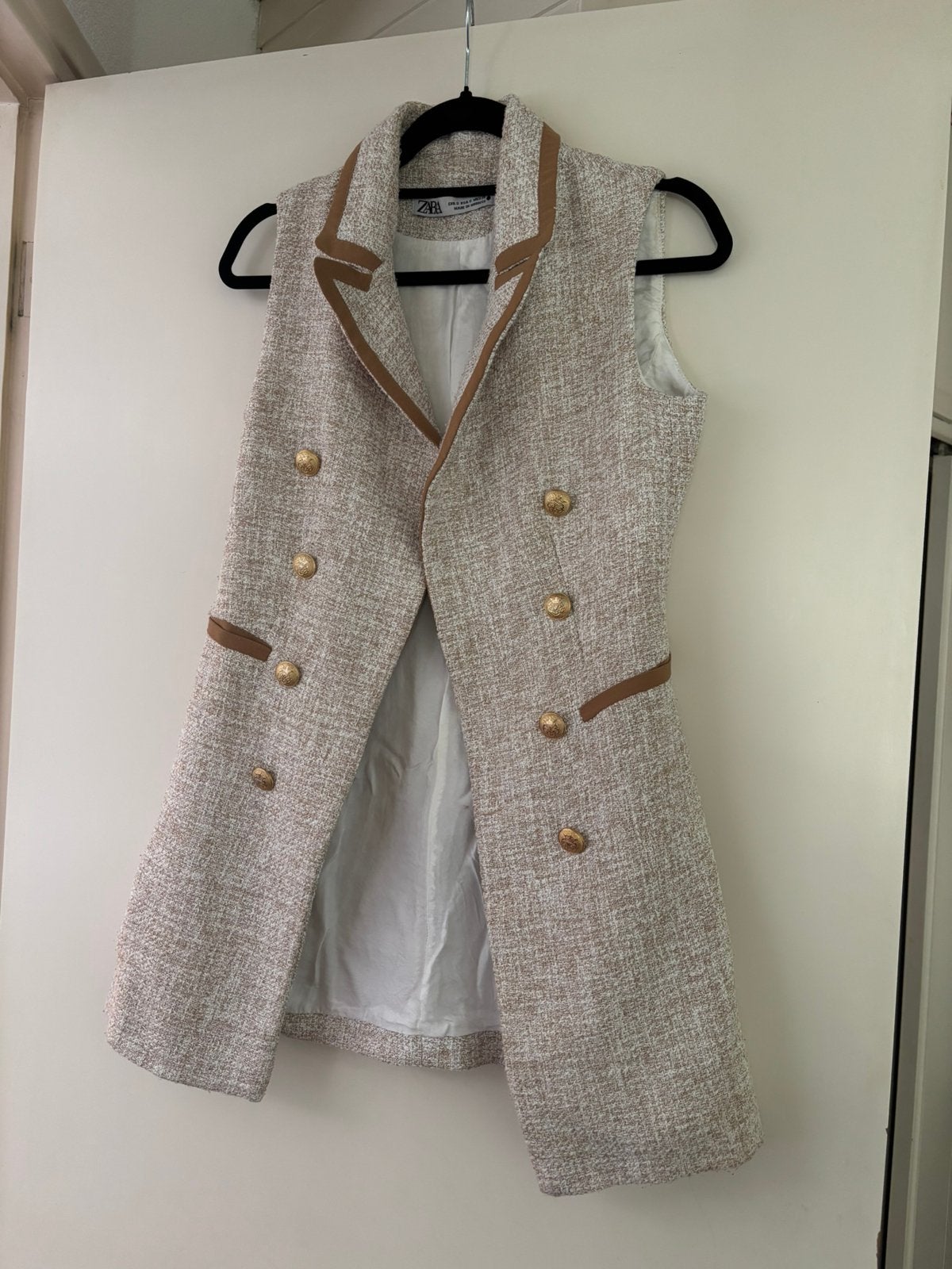 Lange blazer van Zara maat S, Kleding | Dames, Beige, Ophalen of Verzenden, Zo goed als nieuw, Jasje