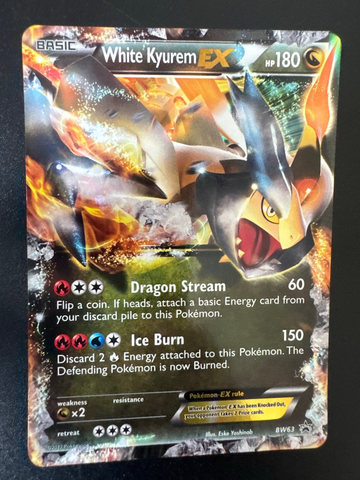 White Kyurem EX BW63 Pokemon Kaart, Ophalen of Verzenden, Losse kaart