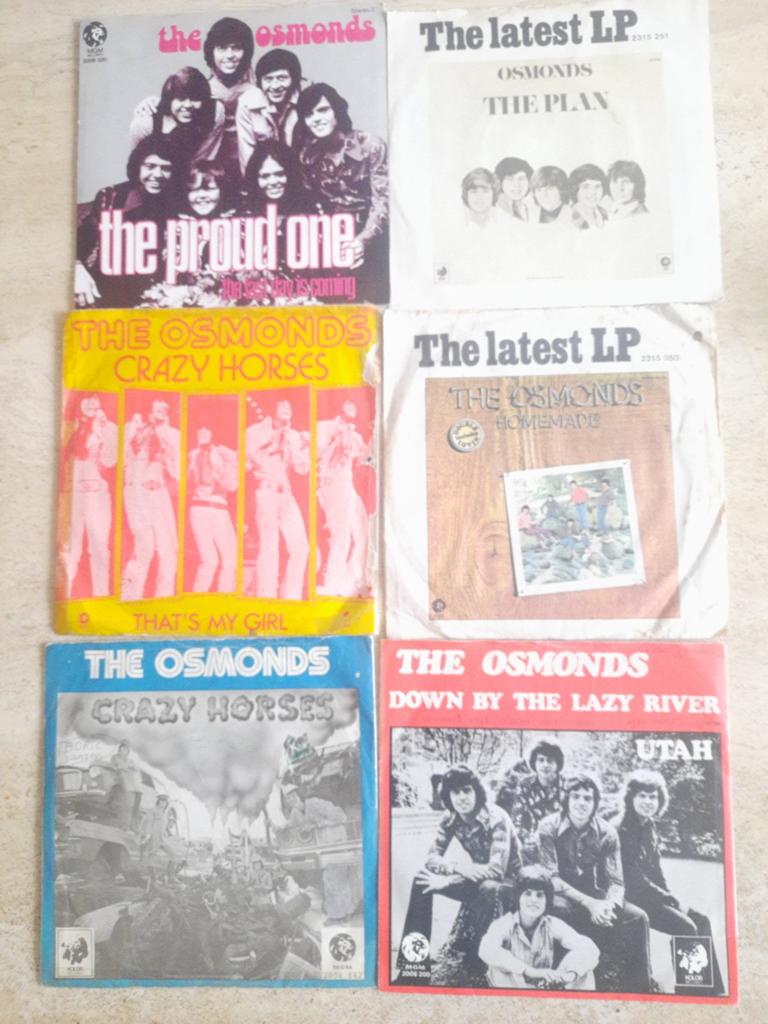 11x vinyl singels van The Osmonds, Cd's en Dvd's, Vinyl | Pop, Ophalen of Verzenden, Zo goed als nieuw, Overige formaten