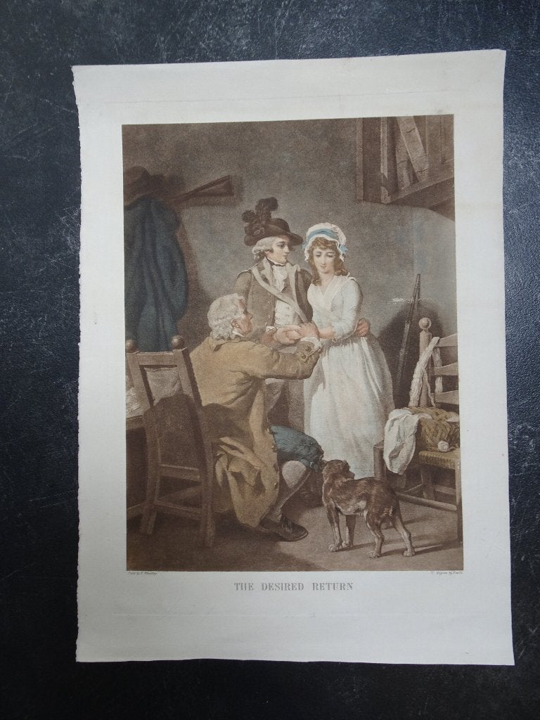 Heliogravure, vader zegent dochter, The desired return Smith, Ophalen of Verzenden