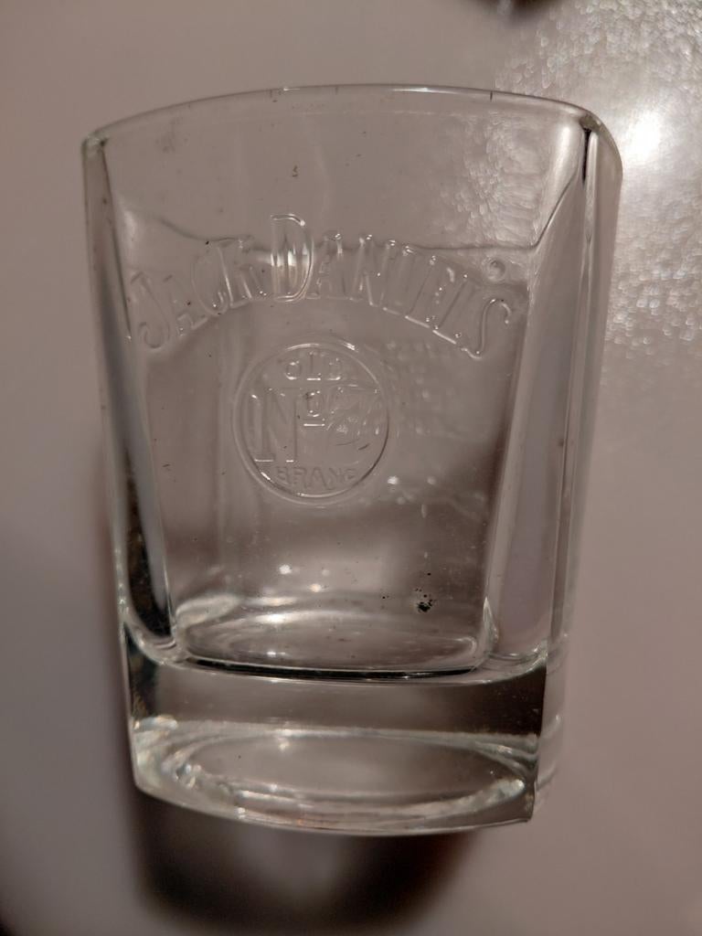 JACK DANIELS  WHISKY'S  GLAS 1  X, Ophalen, Zo goed als nieuw, Borrel- of Shotglas