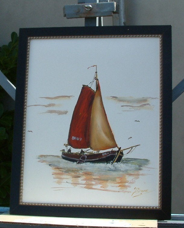 hoogaars--  hengst van af 65 euro soms met een lijst, Maritiem / water, Doek, Ophalen of Verzenden, Gesigneerd