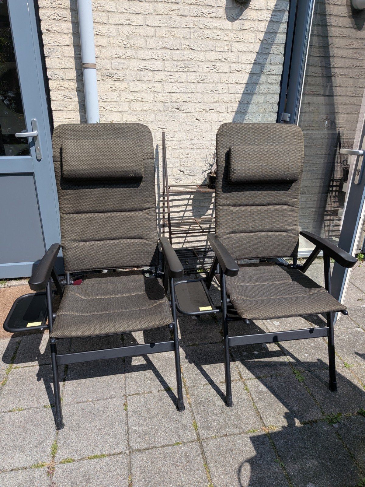 2x Verstelbare campingstoelen met hoofdsteun, Ophalen, Gebruikt, Verstelbaar