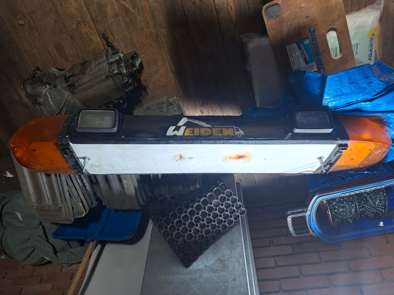 Lichtbalk zwaailicht oranje met verlichting, Ophalen, Gebruikt, Universele onderdelen