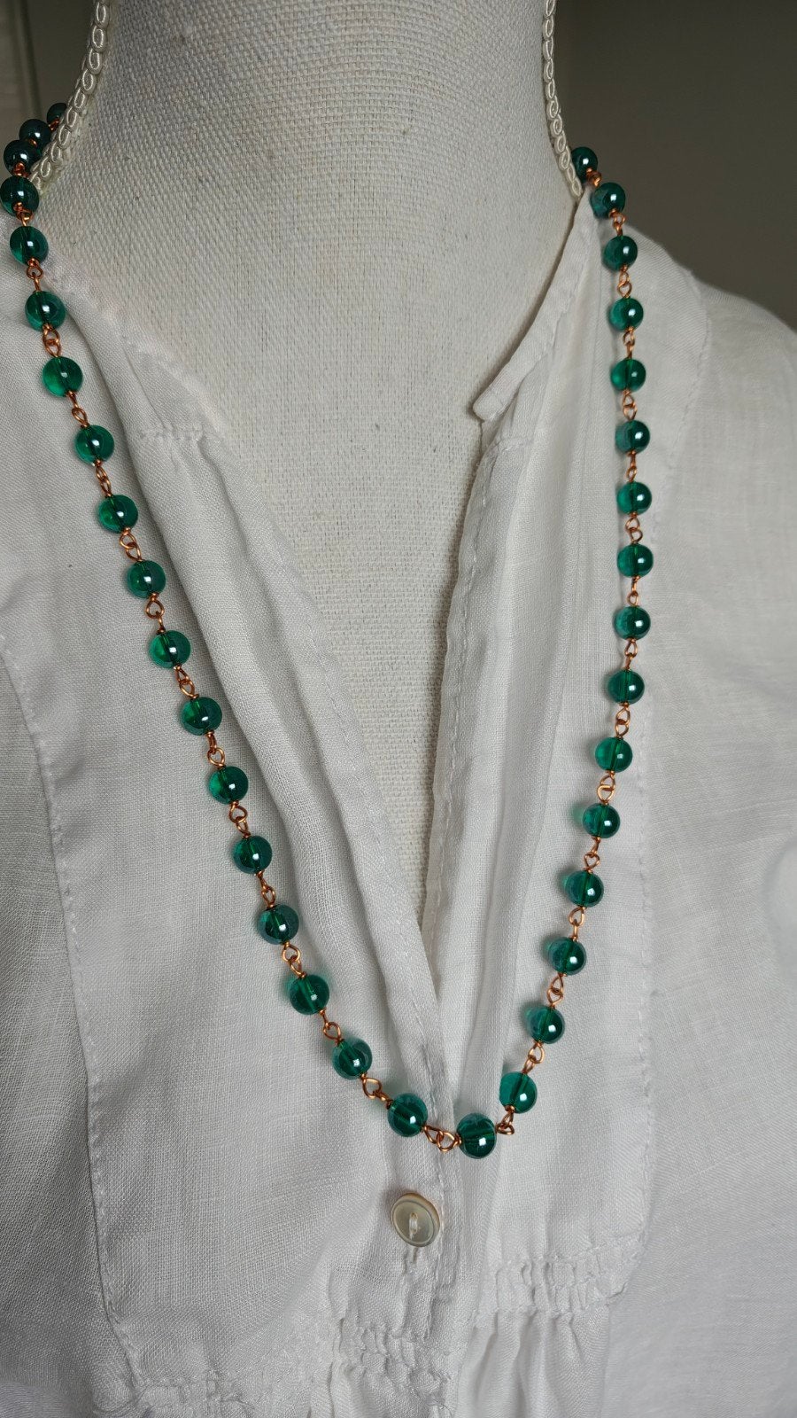 Unieke handgemaakte kwaliteits kralenketting uit India, Sieraden, Tassen en Uiterlijk, Ophalen of Verzenden, Nieuw, Overige kleuren