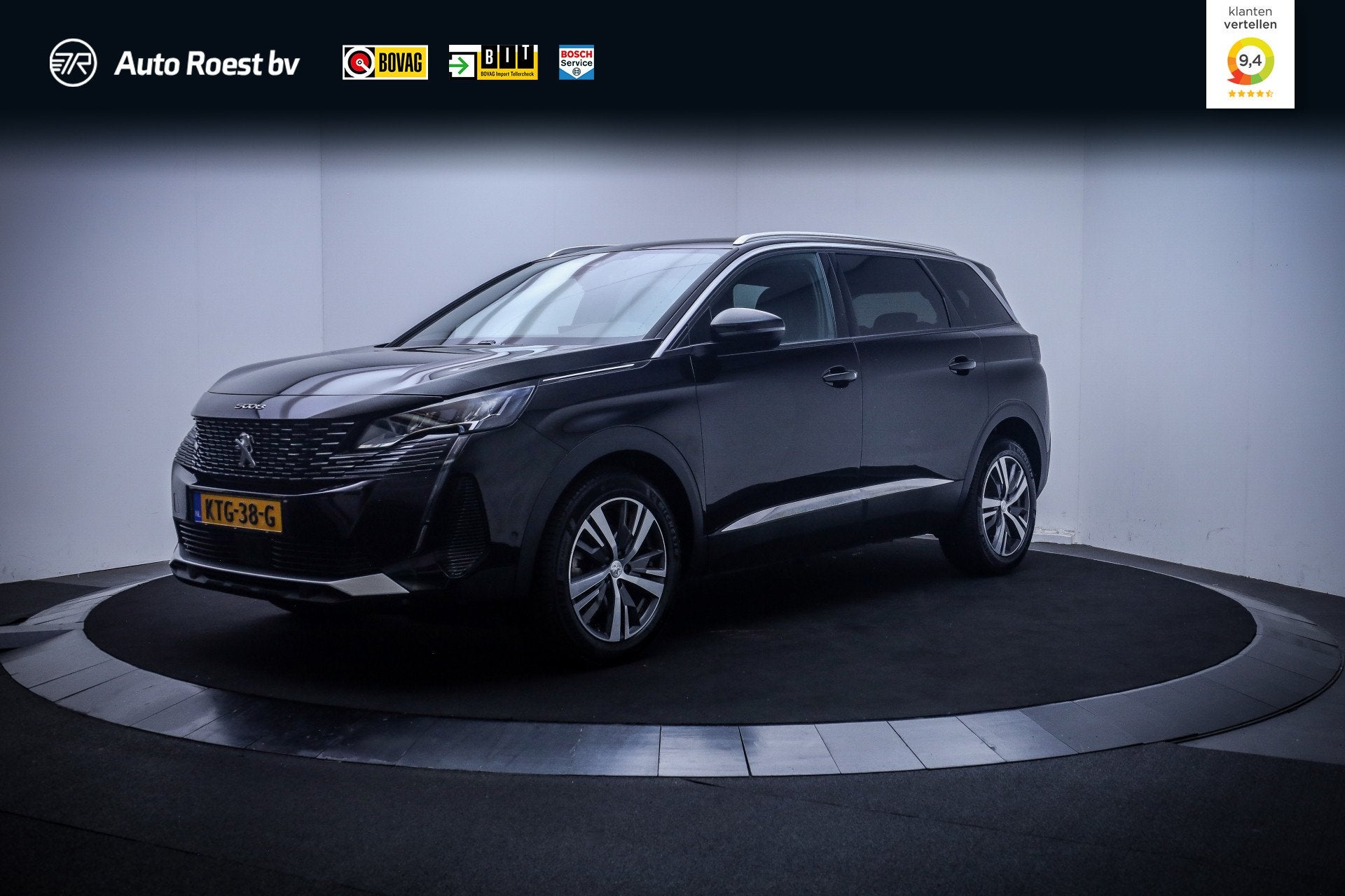 Peugeot 5008 1.2T Aut. 7P ALLURE Pack FULL LED | 360 CAM | C, 15 km/l, Gebruikt, Zwart, 1199 cc