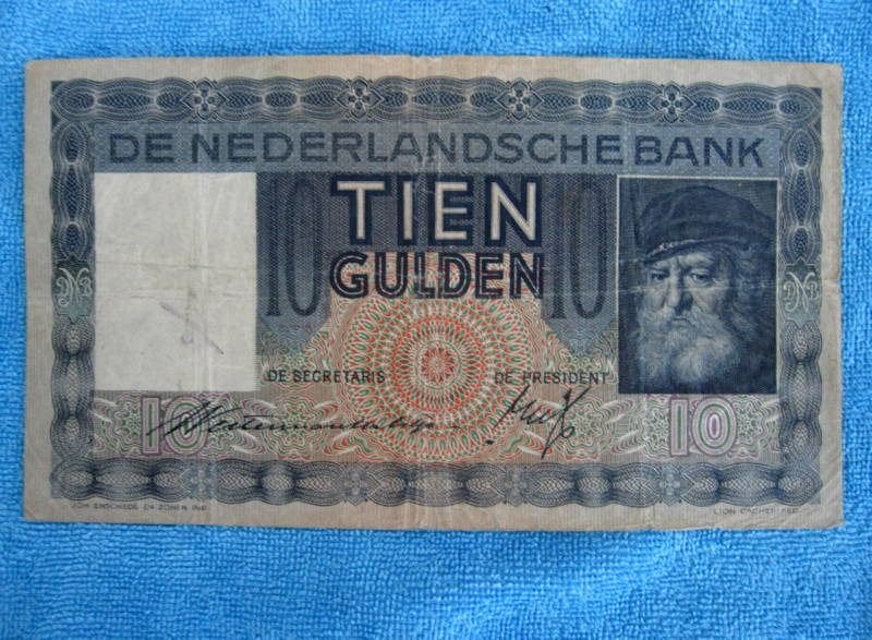 10 Gulden - 1936 - Grijsaard, Verzenden, 10 gulden, Los biljet