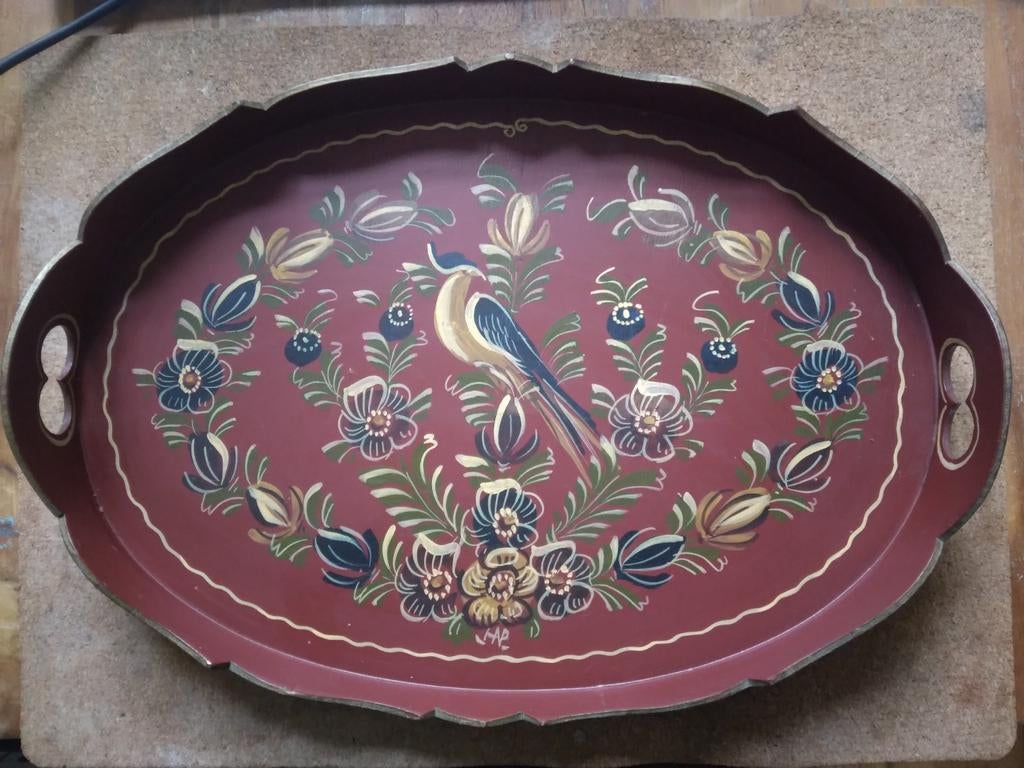 Folklore, Hindelooper dienblad, Ophalen of Verzenden, Rechthoekig, Hout