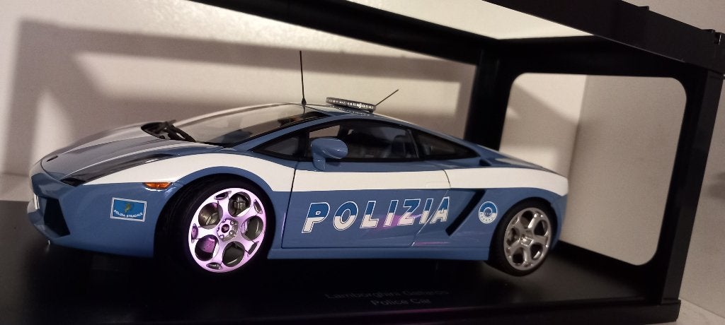 1/18 Lamborghini Gallardo V10 5.0 Polizia 2004 AUtoart, Ophalen of Verzenden, Nieuw, Auto, Autoart