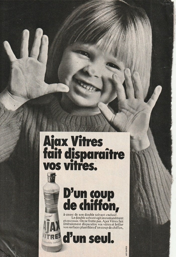 Retro reclame 1970 Ajax allesreiniger jongetje vingertjes, Verzamelen, Verzenden, Overige typen