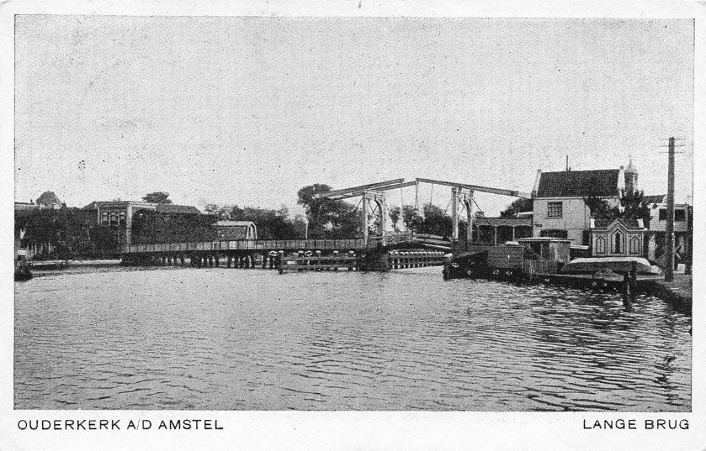 703-002-013 Ouderkerk aan de Amstel Lange Brug, Verzamelen, Ansichtkaarten | Nederland, Verzenden, Voor 1920, Noord-Holland