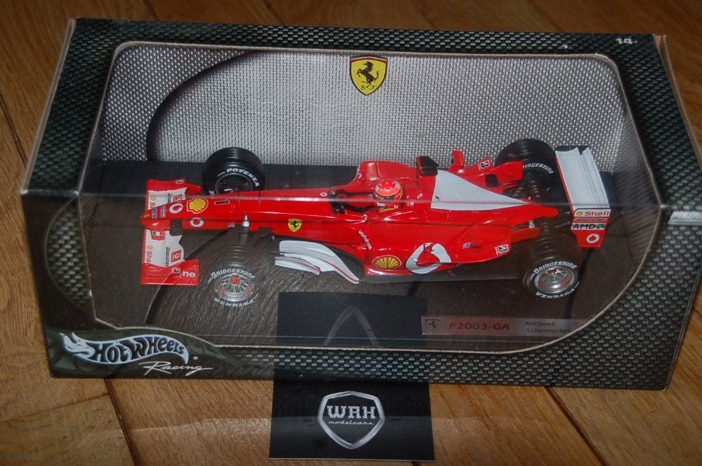 1:18 FERRARI F1 F2003GA Schumacher Hotwheels WRH, Verzenden, Zo goed als nieuw, Auto, Hot Wheels