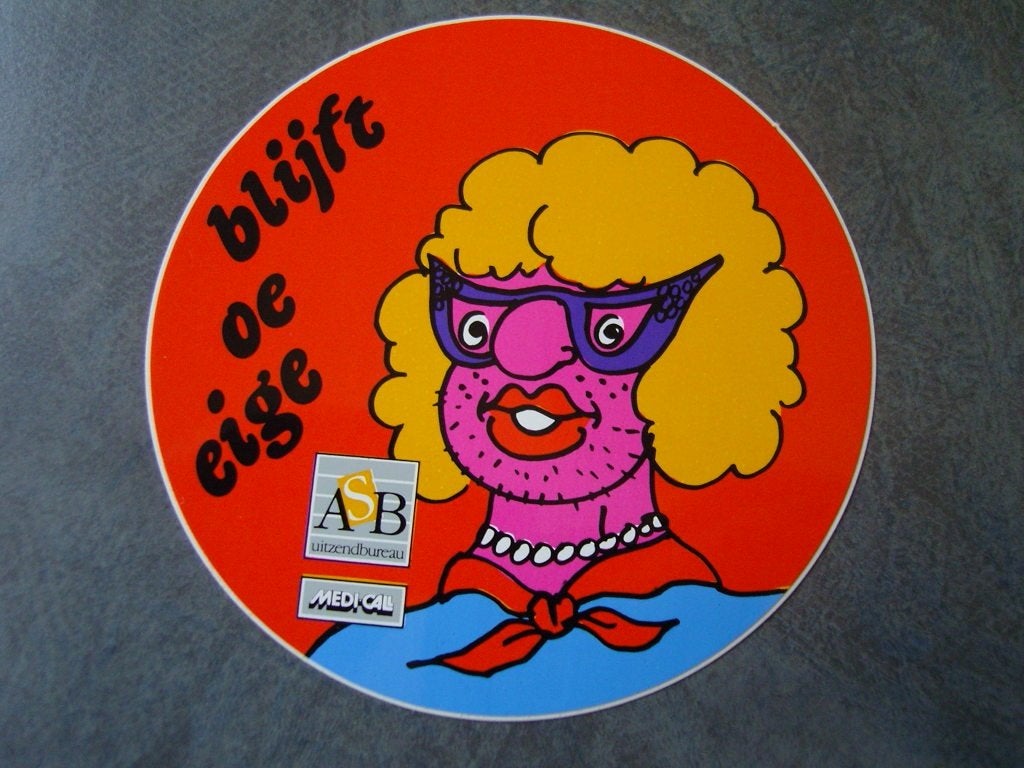 sticker ASB Uitzendbureau  Blijf oe eige   Carnaval, Ophalen, Zo goed als nieuw