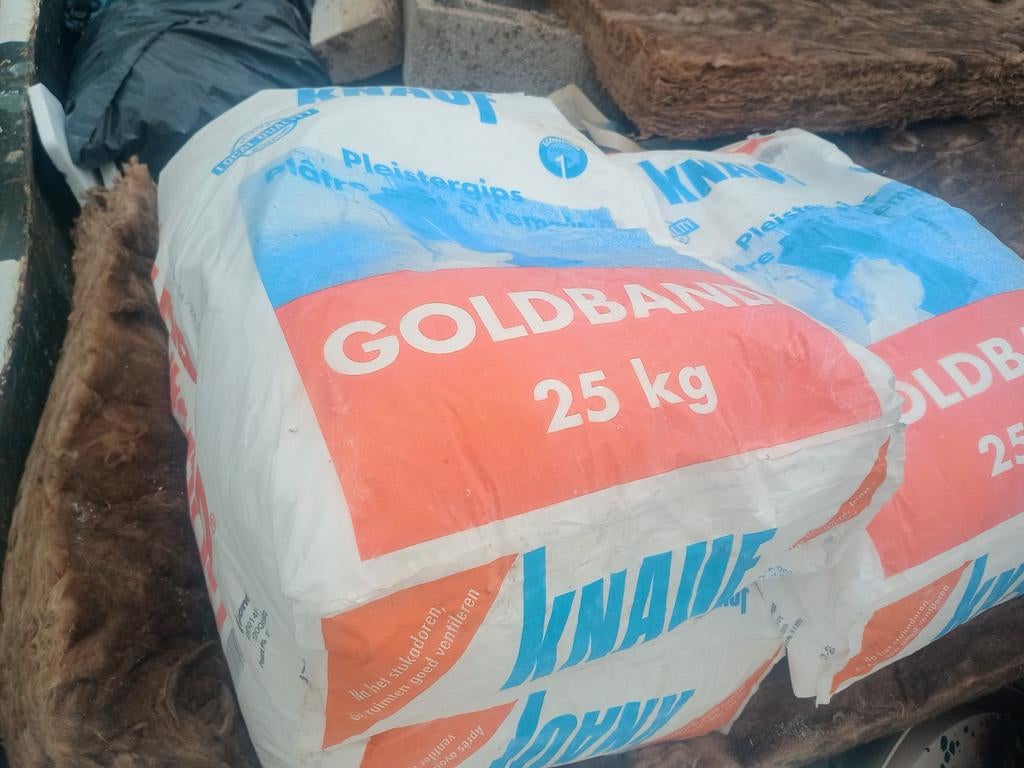 Gratis  3 stuks Knauf Goldband Pleistergips 25 kg, Ophalen, Nieuw