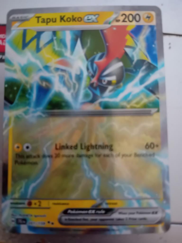 Tapu Koko GX Pokémon Kaart - Zo goed als nieuw, Ophalen of Verzenden, Zo goed als nieuw, Losse kaart, Foil