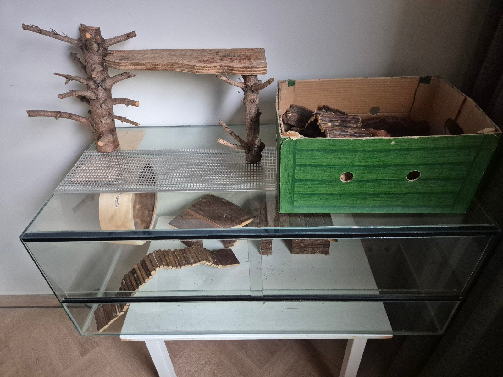 Hamsterkooi / hamsterscaping met toebehoren, Dieren en Toebehoren, Ophalen of Verzenden, Gebruikt, Verzorging