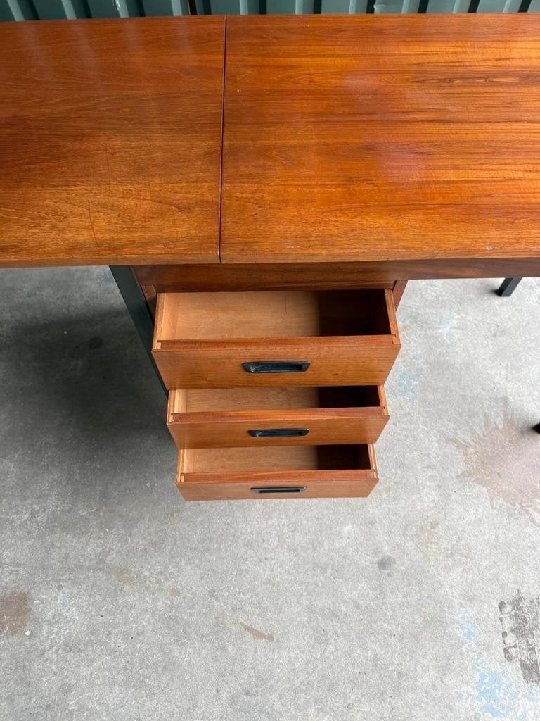 Vintage Teak Bureau van HMF met Verlengbaar Blad, Ophalen, Overige typen, Gebruikt, Hout