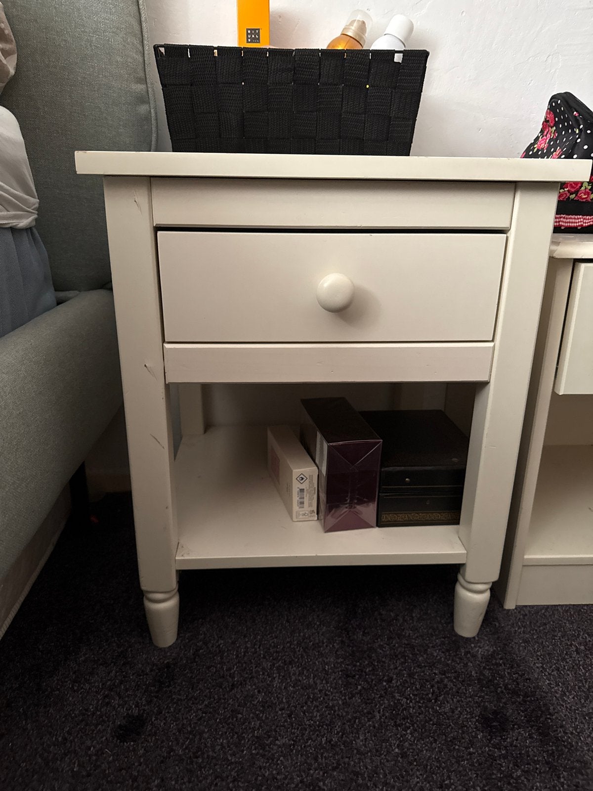 Nachtkastje met lade en open vak, Huis en Inrichting, Ophalen, Gebruikt, Minder dan 45 cm, 55 tot 70 cm